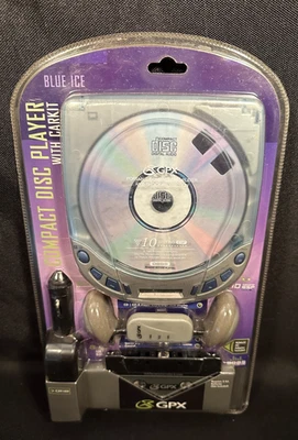 Reproductor de discos compactos portátil GPX sellado con kit de coche NUEVO modelo #C3918BI CD Blue Ice Foto 1 de 4