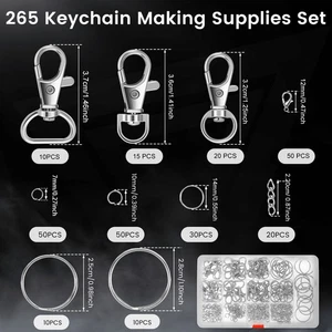 265Pcs Keychains Clips with Key Rings Metal Key Chain Ring and Keychain CutaB - Picture 1 of 11