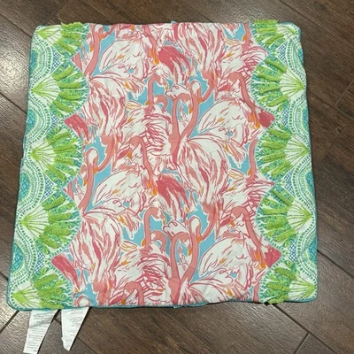Lilly Pulitzer Pottery Barn Pink Colony Quilted Euro Pillow Sham Flamingos 26” - Image 1 of 2
