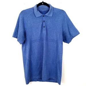 Lululemon Poloshirt Herren Größe Medium Vent Tech Freizeit Activewear meliert blau - Bild 1 von 8