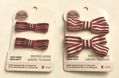 gwen STUDIOS Lot of 2 Taffy Stripe Woven 2 1/4" Bows ( 4 Bows Total) - Image 1 of 2