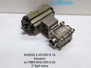 RADIUS 3 AS-020 N 16  Actuator w/ PBM SIHLH5X-G-02 2" Ball Valve  (USED). - Picture 1 of 13