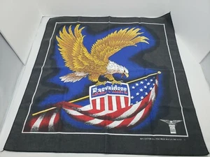 Official Easyriders Motorcycle Bandana Bald Eagle with American Flag Black USA - Picture 1 of 5