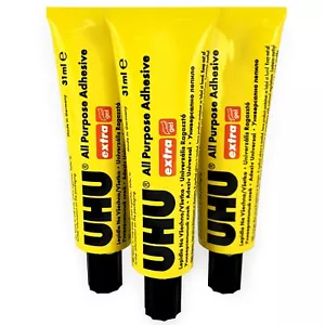 UHU All Purpose Adhesive Gel Extra Glue - 31ml - Pack of 3 Tubes - Picture 1 of 4