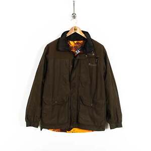 Vintage Pinewood Brown Orange Reversible Full Zip Turtleneck Jacket Mens M