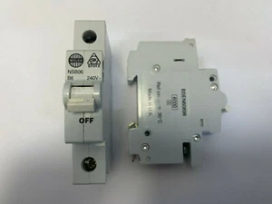 Wylex MCB 6 Amp Single Pole Breaker Type B 6A White Dolly NSB06-B Stotz - Picture 1 of 3