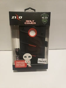 Zizo Bolt Cover Black For ZTE Max XL Blade X Max Tempered Glass Screen , Black - Picture 1 of 4