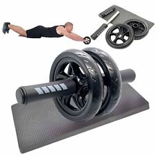ATB Roller Wheel Abdominal Fitness Gym Exercise Equipment Core Workout Training - Black