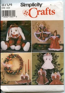 Topper o decoración de árbol de ángel, adornos, corona, conejito - patrón artesanías de simplicidad - Imagen 1 de 2