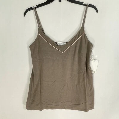 Top de salón PJ Salvage Cami para mujer pequeño correas ajustables suave elástico marrón Foto 1 de 4