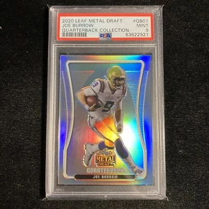 2020 Leaf Metal Draft #1 Joe Burrow QB Coll. Silver Refractor RC /50 PSA 9 POP 1 - Picture 1 of 3