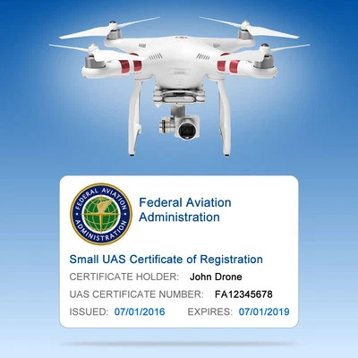 Drone FAA UAS Certificate of Registration - Hobbyist ID Card for wallet - Изображение 1 из 3