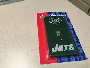 Placa de interruptor de luz de cerámica con logotipo del equipo de fútbol americano NFL New York NY Jets - Imagen 1 de 2