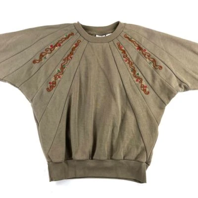 Vintage Together Oversized Dolman Sleeve Sweatshirt Women's Medium Embroidery - Imagem 1 de 4