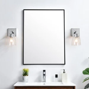 Wall Sconce Chrome Bathroom Bedroom Dining Room Glass Shade 1 Light Fixture - Picture 1 of 7