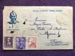 Guerre d'Espagne : enveloppe censurée par les nationalistes de Franco 1939 - Imagen 1 de 2