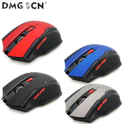 Funk Maus Gaming Kabellos Wireless Mouse Für PC Laptop Schwarz Grau Rot Blau USB - Bild 1 von 4
