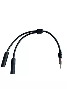 Car Am Fm Antenna Adapter Car Radio Stereo Antenna Splitter Cable 1 Male To 2 Fe - Picture 1 of 3