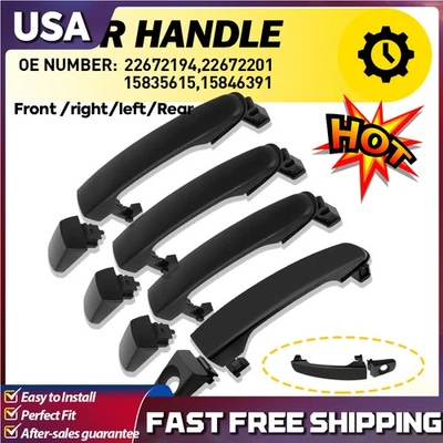 Maçaneta externa lisa externa preta esquerda direita para 2005-2009 Chevy Equinox - Imagem 1 de 4