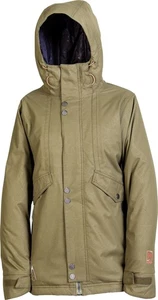 Nitro Sookie Snowboard Jacket Womens Small Dark Army Feathers Embossed Print New - Picture 1 of 1