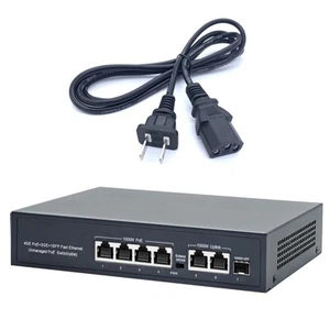Gigabit 4+2 Port POE Power Switch IEEE802.3af/at Standard Network Camera Part - Picture 1 of 17