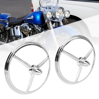 Borde de lámpara de foco estilo bala cromada de 4-1/2" para Harley Heritage Softail Road Glide Foto 1 de 4