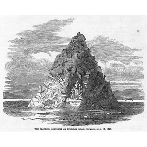 Scottish Highlands Proposed Monument on Culloden Moor - Antique Print 1849 - Bild 1 von 1