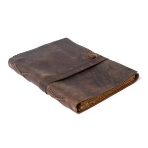 Leather Vintage Photo Scrapbook - 4x6 Picture Album - Picture 1 of 6