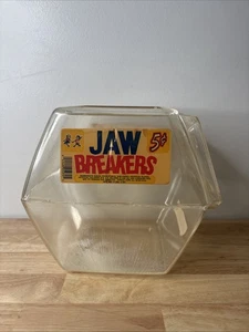 FERRARA PAN CANDY Jaw Breakers Plastic Container Tilted Jar Vintage Canister - Picture 1 of 4