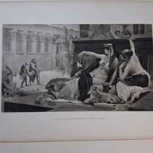 Antique Photogravure Cleopatra Experimenting with Poisons Alexander Cabanel - Picture 1 of 6