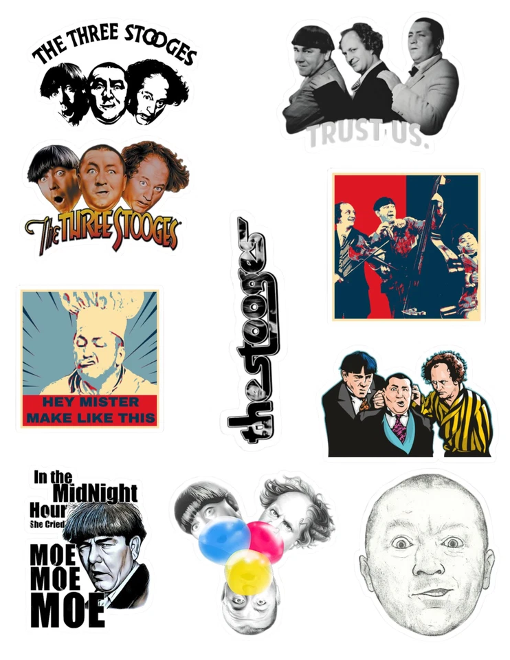 The Three Stooges Retro TV Stickers