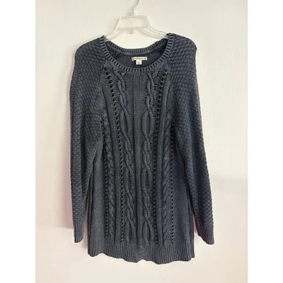 Suéter tejido con cable tallado con volantes nuevo sin etiquetas Foto 1 de 4