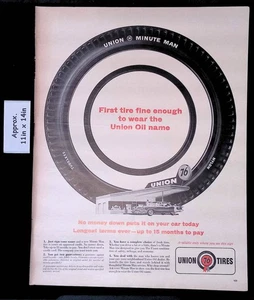 1961 UNION 76 TIRES UNION 76 MINUTE MAN TUBELESS NYLON TIRE Print Ad 49935 - Picture 1 of 1