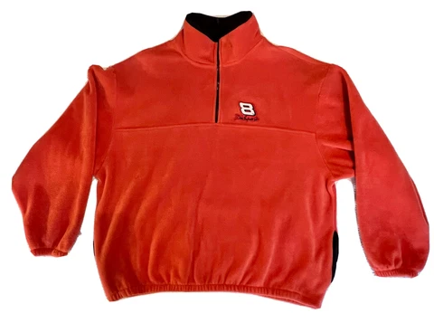 Dale Earnhardt Jr Fleece XL 8 Orange 1/4 Zip Long Sleeve Competitors View NASCAR Cover