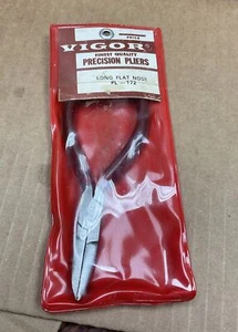 Vigor PL-172 LONG FLAT NOSE PLIER 4-1/2" MILLED JAWS - Made In Sweden - Picture 1 of 2