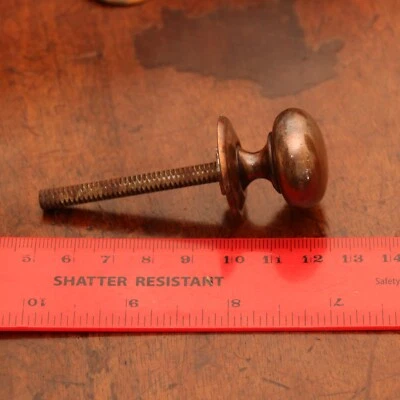 Vintage Brass Cabinet door / draw knob, choice of x2 rose types, Inc spindle/nut - Image 1 of 4