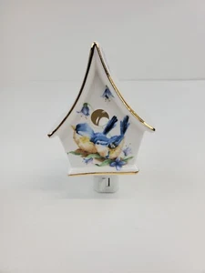 24K Porcelain Bluebirds Night Light Multidirectional - Picture 1 of 6