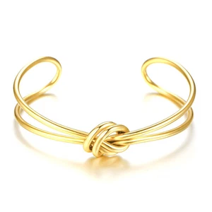 New Personalized Women's Opening Design Bracelet Stainless Steel Gold Jewelry - Picture 1 of 5