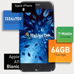 Apple iPhone 8 | 4.7" | Retina HD π| 4K Record | 64 GB | T-Mobile Unlocked π - Afbeelding 1 van 15