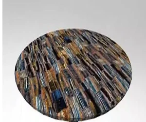 24" Elegant Tiger Eye Stone Coffee Table Random Gemstone Counter Desk Furniture - Picture 1 of 7
