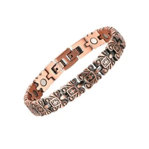 Red Copper Medical Magnets Bracelet Cross Crucifix Bio Enhance Overall Balance - Picture 1 of 6