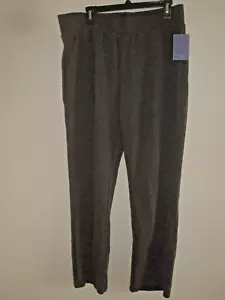 Ladies Plus Pants Gray Rib Fleece Knit Size 1X Laura Scott New - Picture 1 of 2