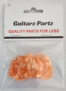 351 UNPRINTED Orange Medium Guitar Picks .71mm Celluloid 12 picks - Picture 1 of 2
