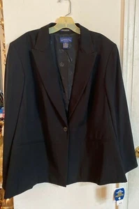 NWT Charter Club Women's Black 100% Polyester Blazer Jacket Size 20W MSRP $99.99 - Picture 1 of 6