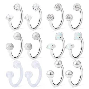 12-18PCS 16G Nose Septum Rings Hoops Surgical Steel Cartilage Earrings Piercing - Picture 1 of 16