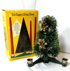 Penn Wax Works Vintage Table Decor Tree Candleholder 1985 Gold No Candles wBox - Picture 1 of 8