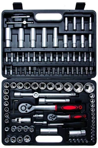 MALLETTE D'OUTILLAGE A MAIN AVEC JEU DE DOUILLES - 108 OUTILS - BGS - Imagen 1 de 4