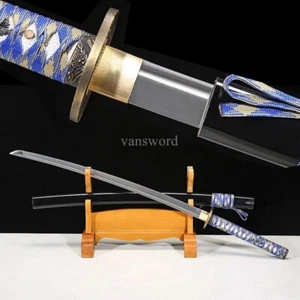 High Carbon Stahl Schwert SHINOGI ZUKURI Japanisches Katana mit Bohi Full Tang Schwarz - Bild 1 von 10