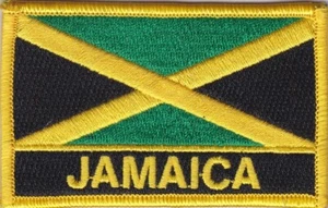100 Stck. Jamaika Flagge/G Bordüre gestickte Aufnäher 3,5"x2,25" zum Aufbügeln - Bild 1 von 1