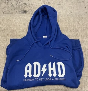 ADHD Highway to Distraction Sarcastic ADHD Adult Long Sleeve Hoodie Sweatshirt - Picture 1 of 2